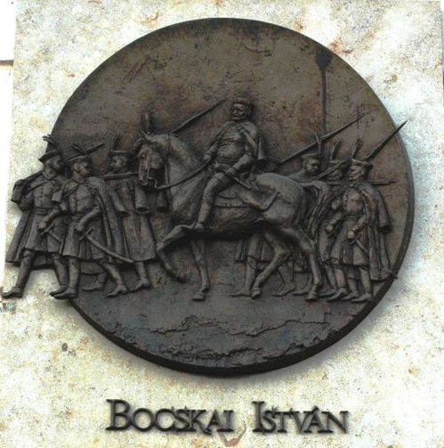 Plaque commémorative en l'honneur du prince réformé Étienne II Bocskai à Košice en Slovaquie